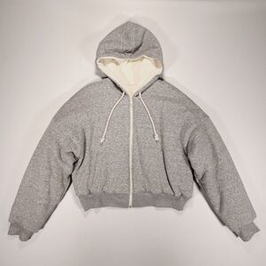 MWL Madwell Reversible Puffer Hoodie Jacket Women's Medium Gray / Cream NWOTs!